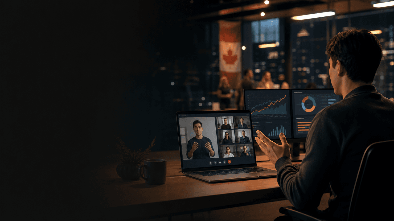 A founder presenting a company to investors through Backers